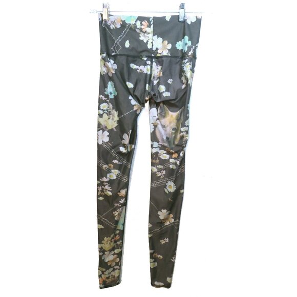 Teeki Floral Print with Wolf cub Leggings, size X-Small - Picture 2 of 5